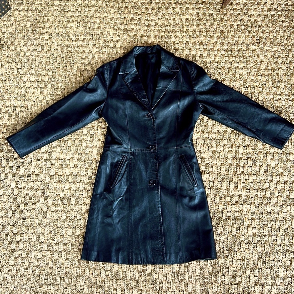 Italian leather trench coat